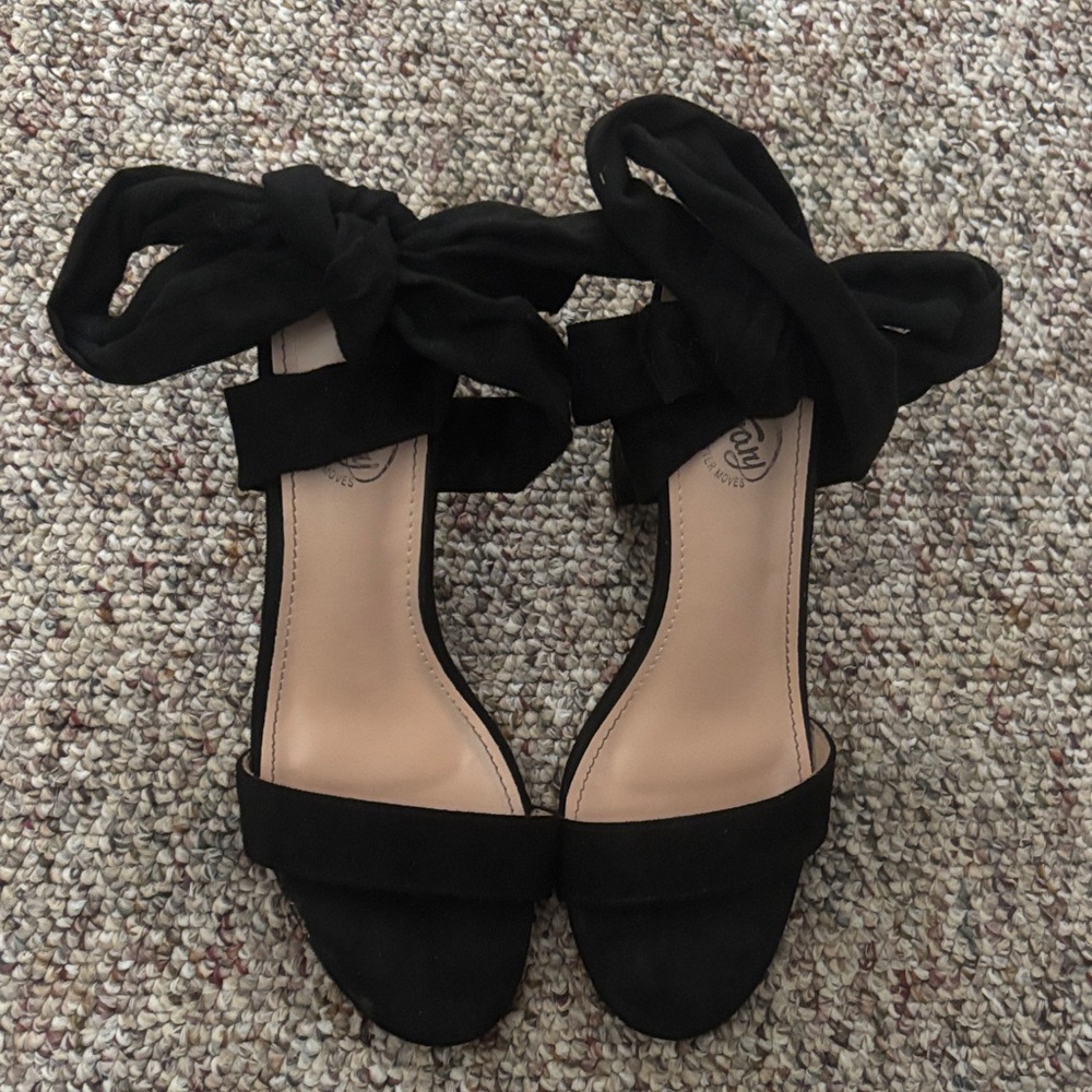 Elegant Black Women's tie heels